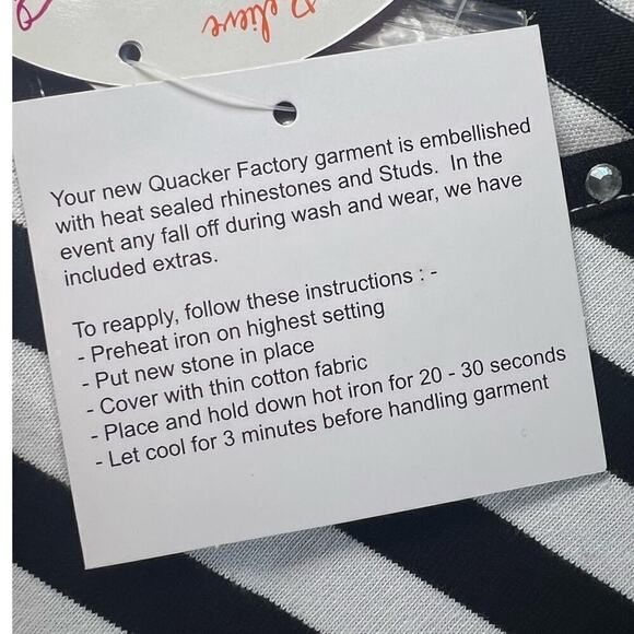 NWT Quaker Factory Embellished Palm Tree V-Neck Tee Short Sleeve Striped size 2X - Picture 6 of 10